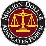 Logo Recognizing The Krasnow Law Firm's affiliation with Million Dollar Advocates Forum